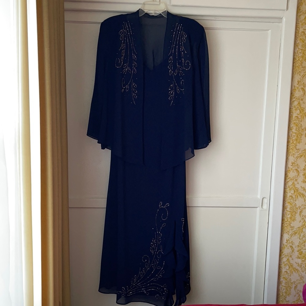 Evening Dress Sheer w/rhinestones Lined w/jacket